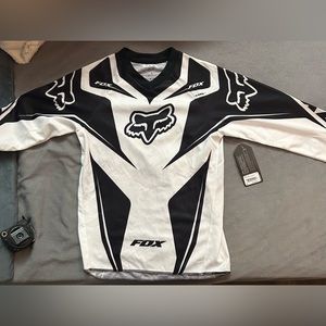 FOX Racing HC Jersey Size Youth M Black & White Long Sleeve Lightweight NWT.